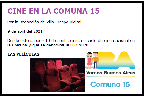 CINE COMUNA 15